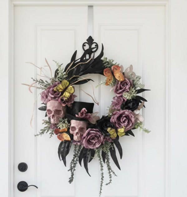 Festive Fall Woodland-Themed Pink Wreath