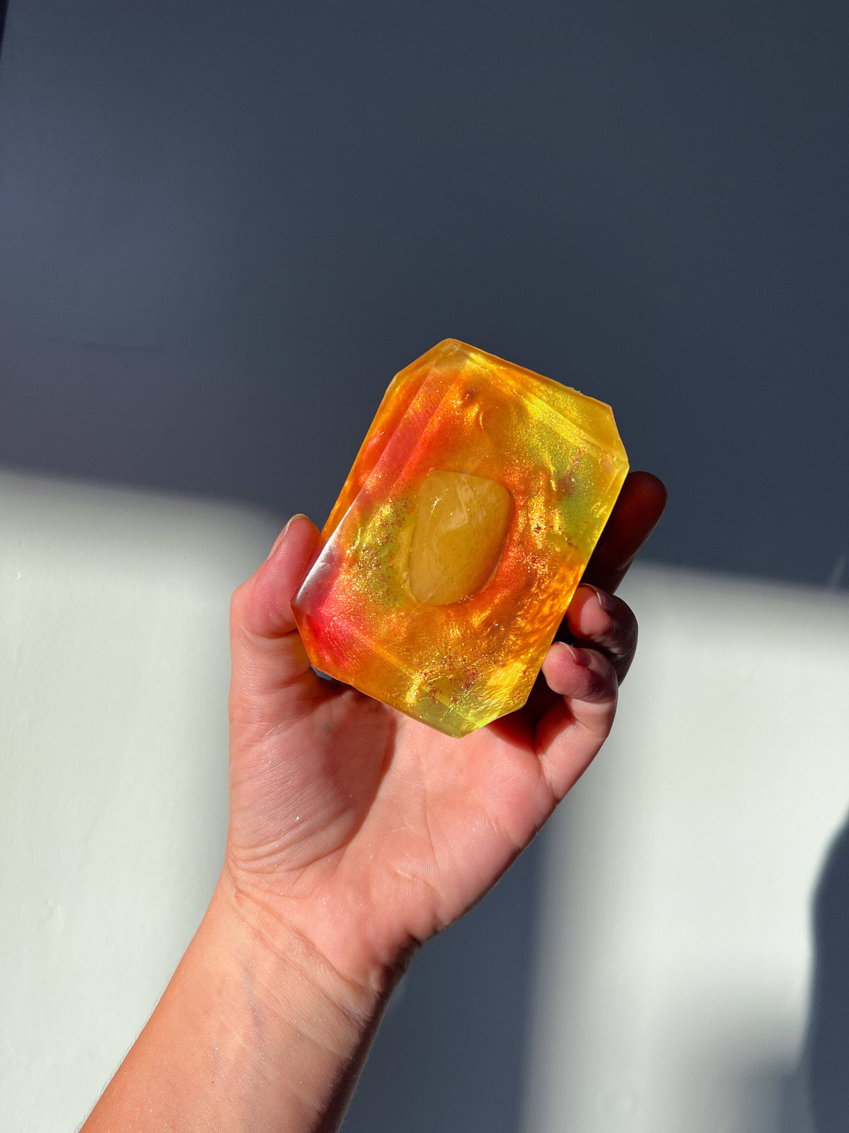 AUTUMN AIR (Fall/Halloween) - Yellow Quartz Crystal Bar Soap