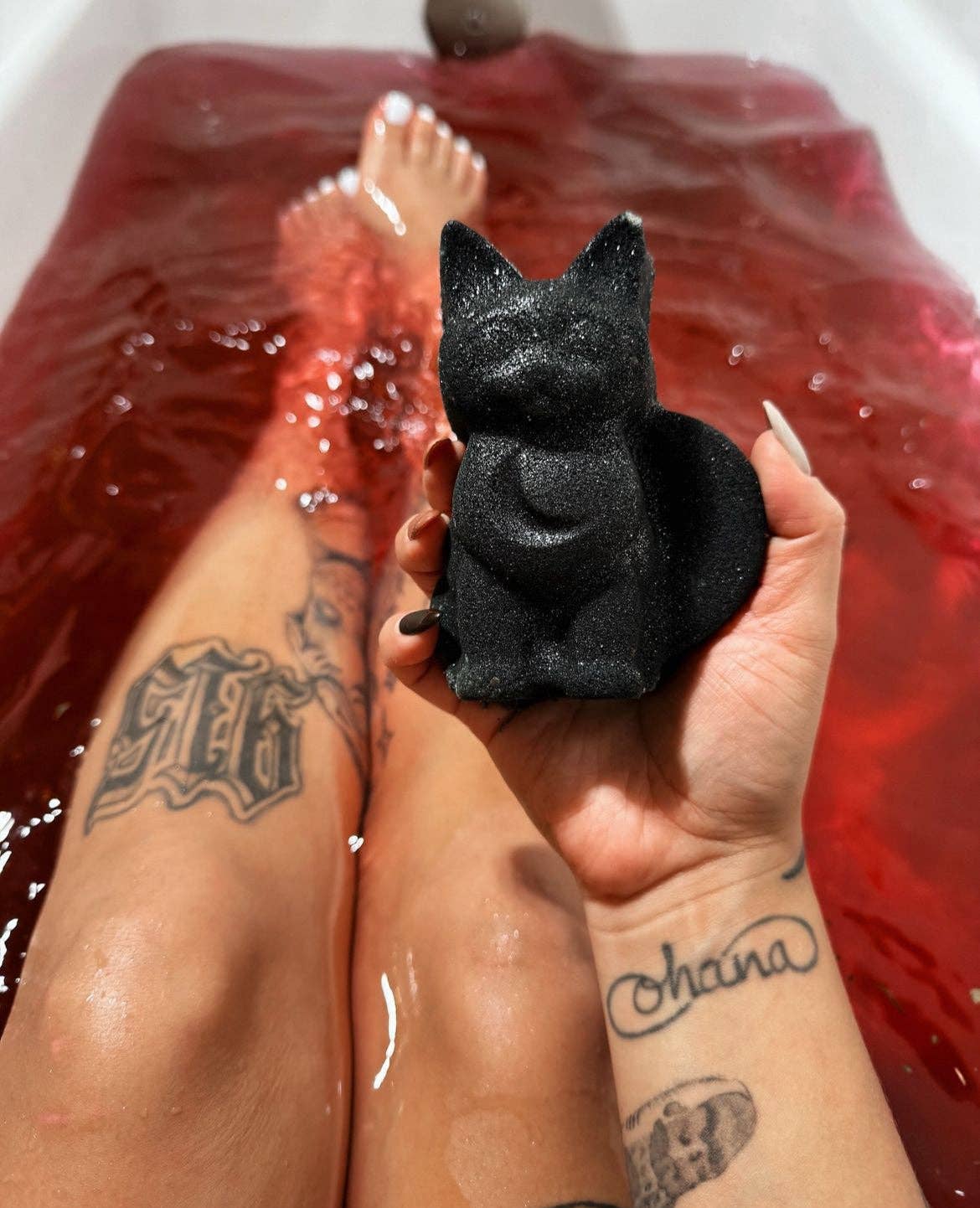 Rainbow Obsidian-Infused Lunar Kitty Bath Bomb