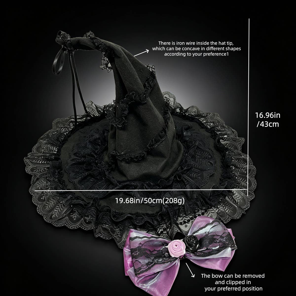 Gothic Witch Hat Lolita Costume Hat