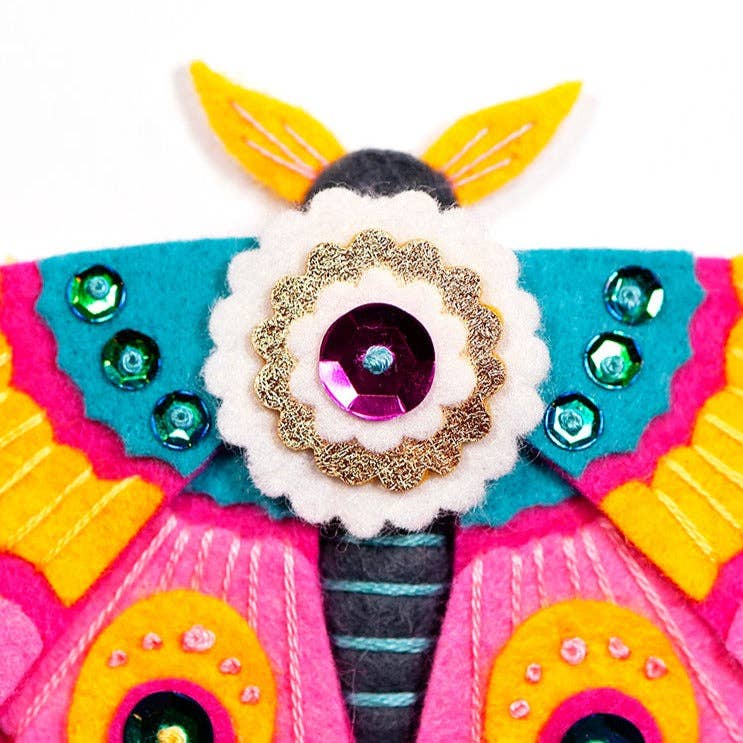 Pink Moth Felt Ornament Kit