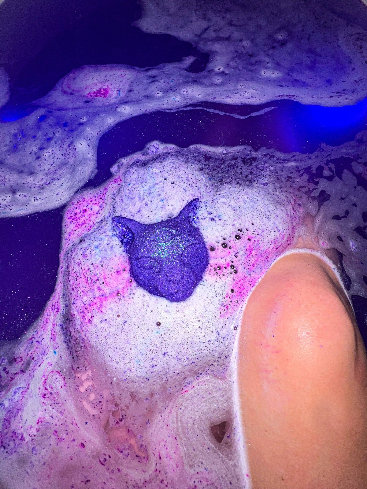 Psychic Protector:  Amethyst-Infused Kitty Bath Bomb
