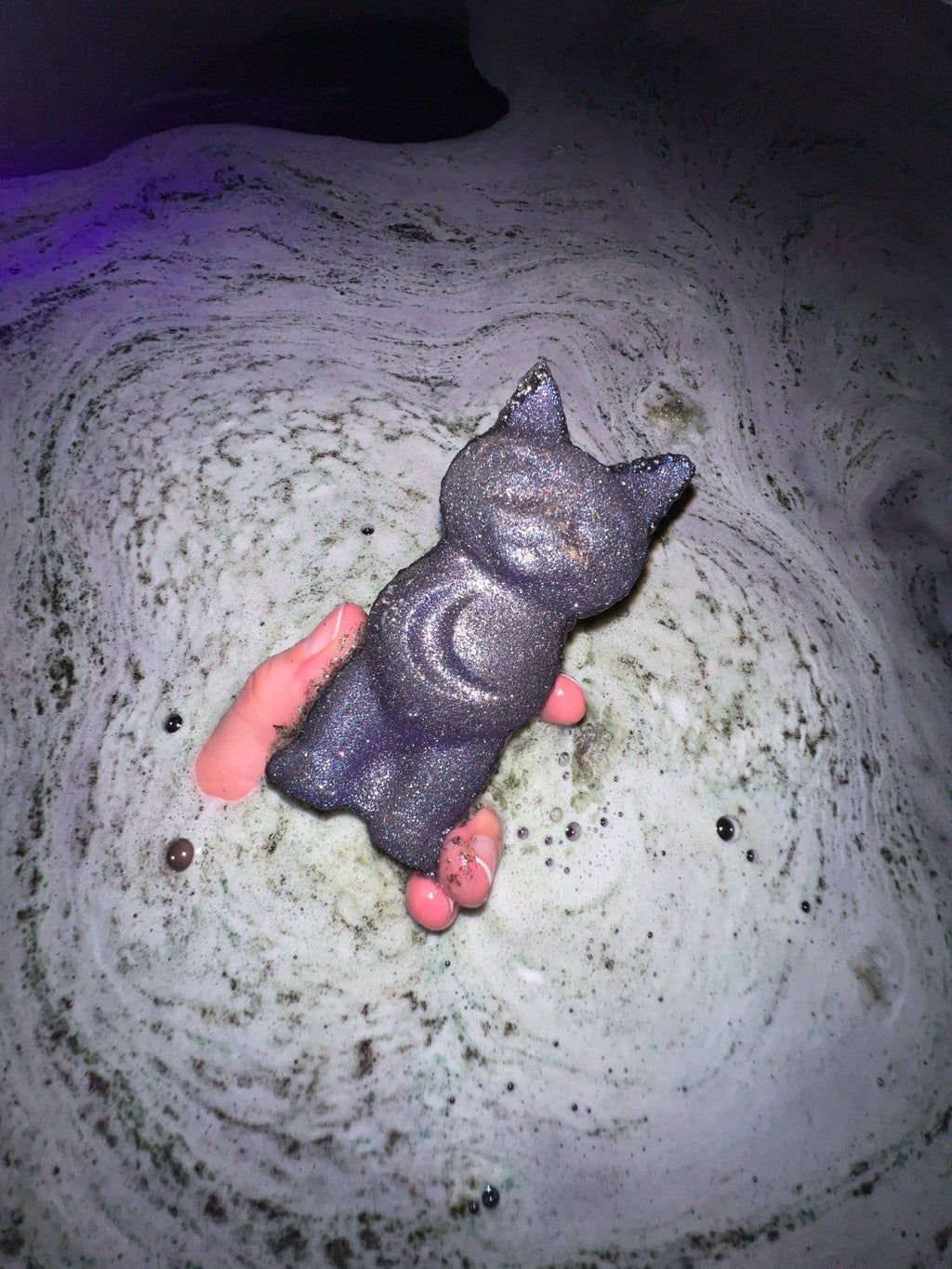 Rainbow Obsidian-Infused Lunar Kitty Bath Bomb