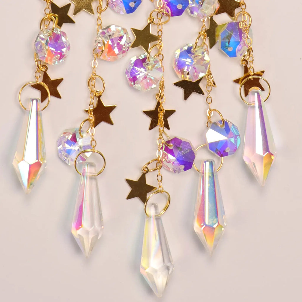 Crystal Sun Catcher with Sun, Moon and Stars