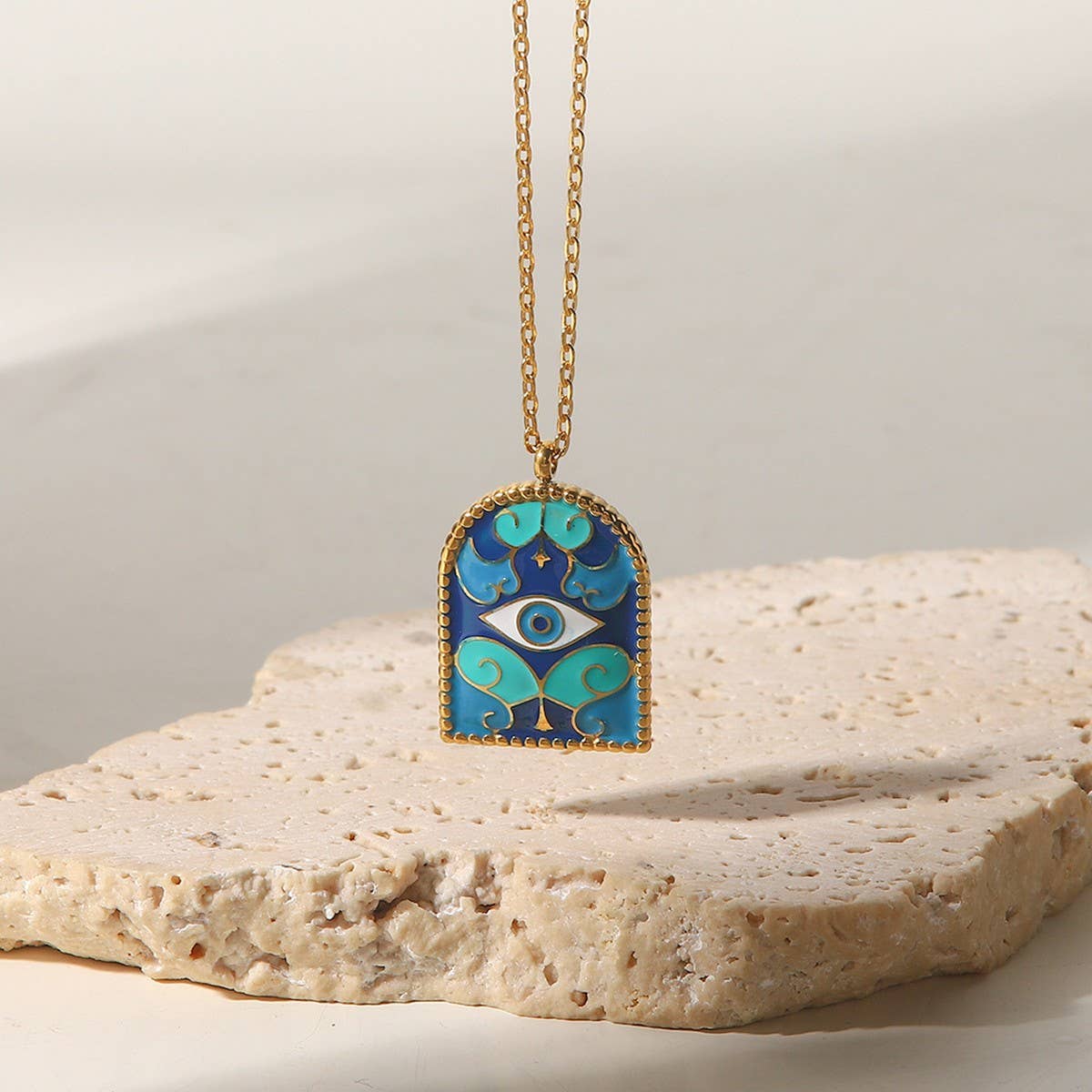 Blue Arches Eye Necklace