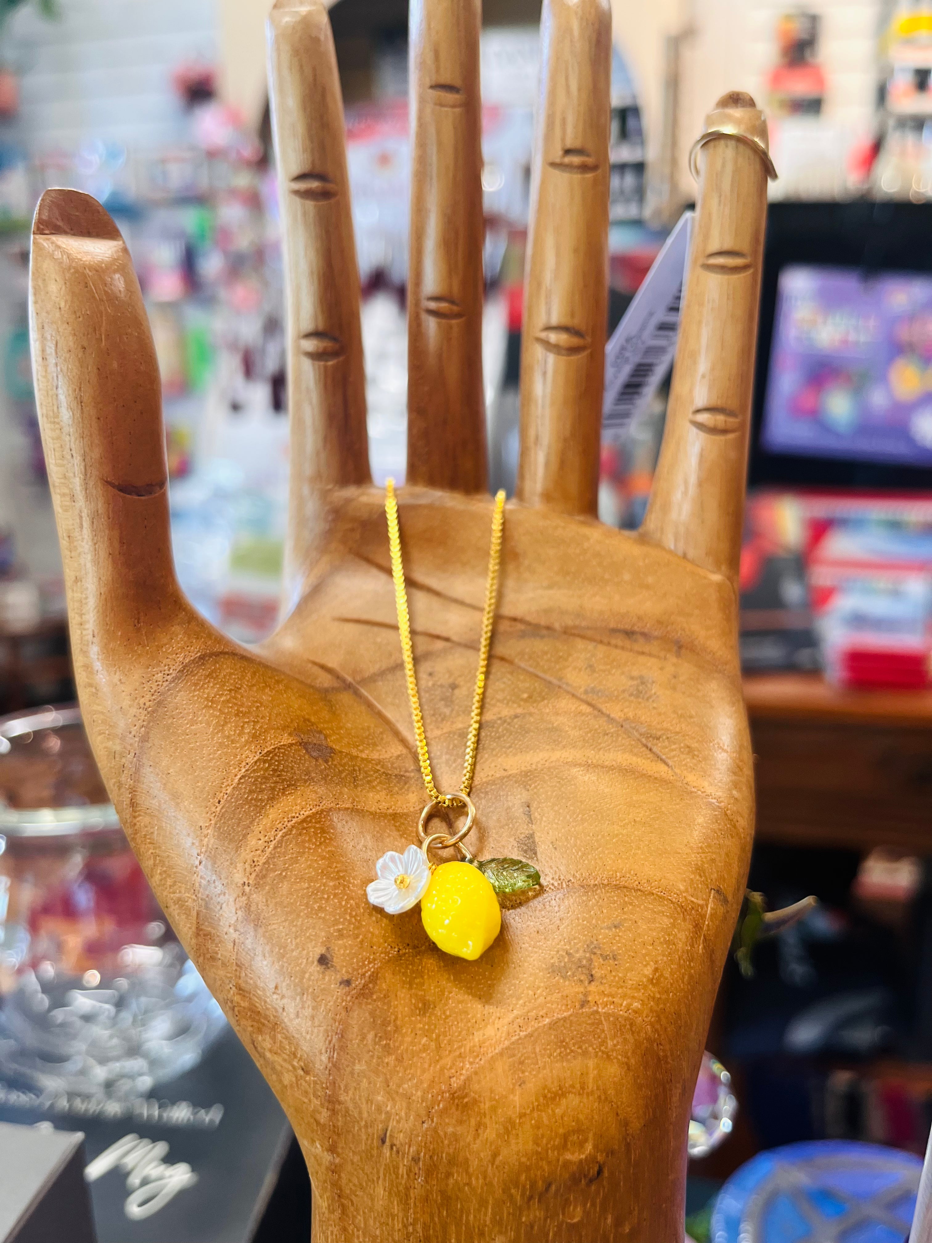 Delicate Lemon Charm Necklace