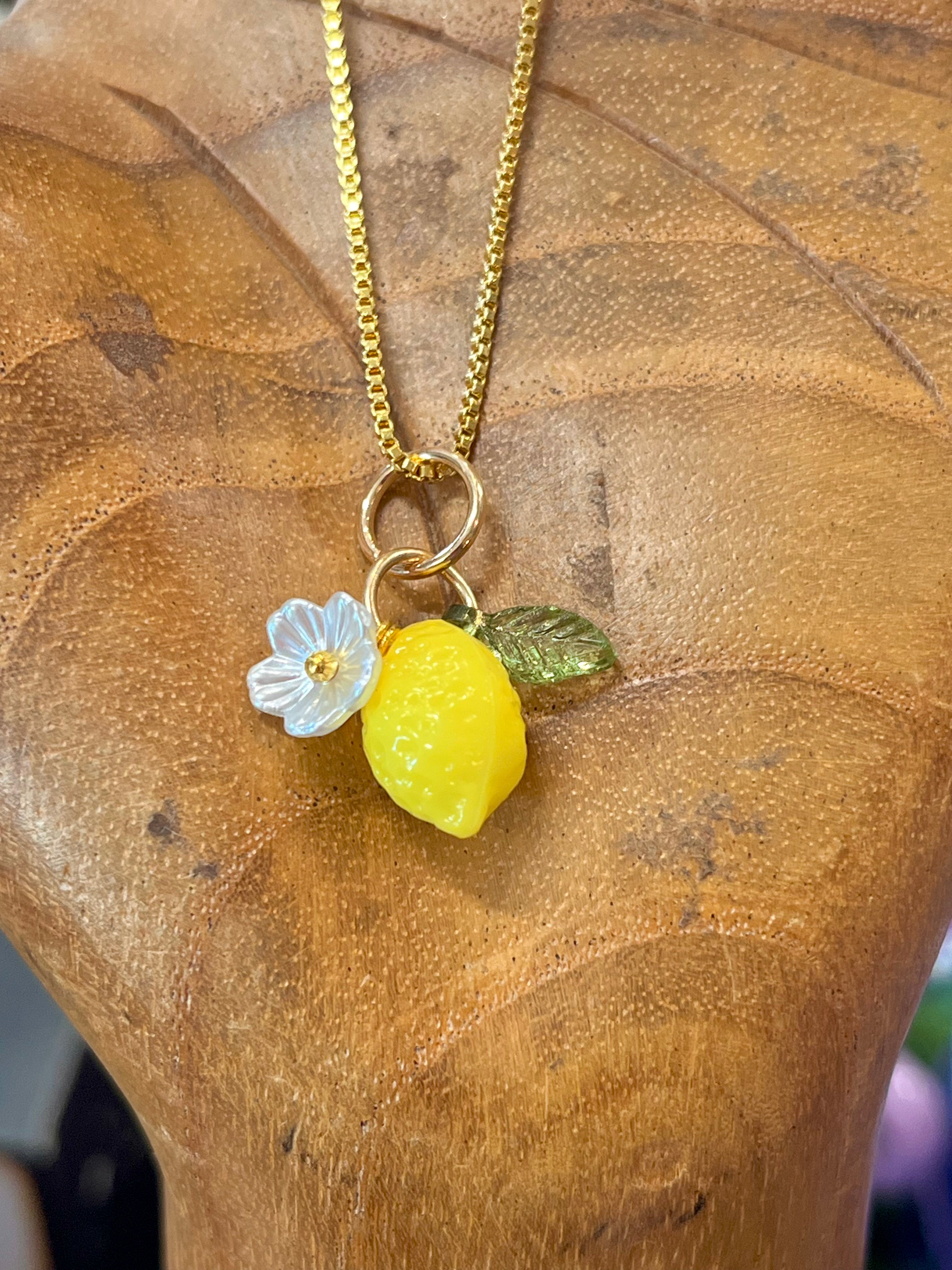 Delicate Lemon Charm Necklace