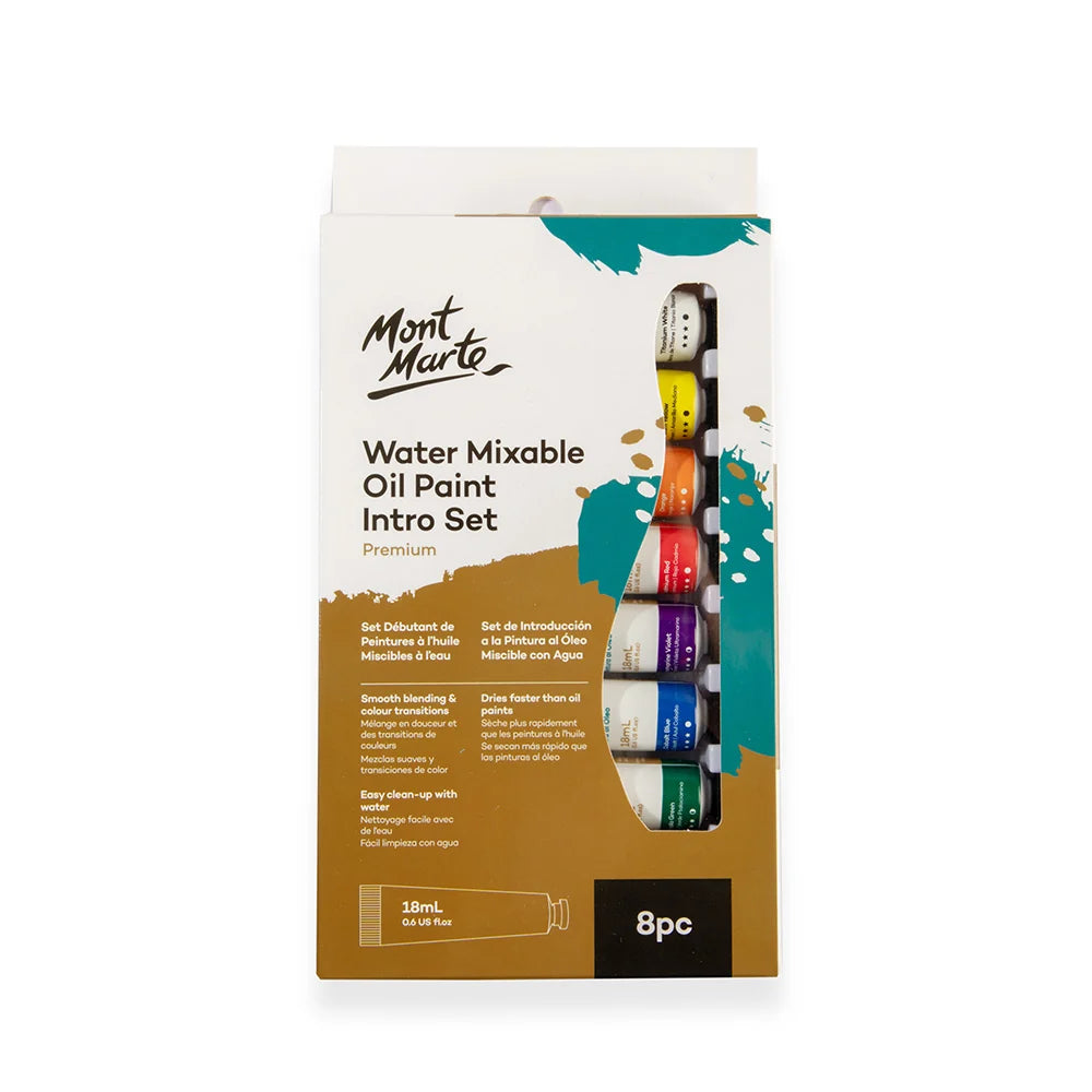 Mont Marte Water Mixable Oil Paint Intro Set 8pc