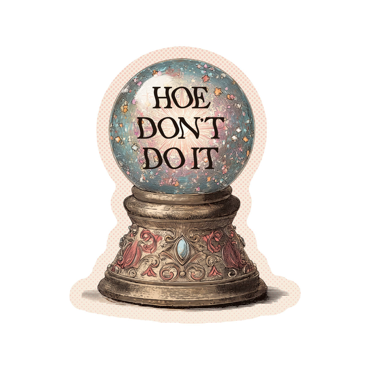 Funny Omen Crystal Ball 3" Vinyl Sticker