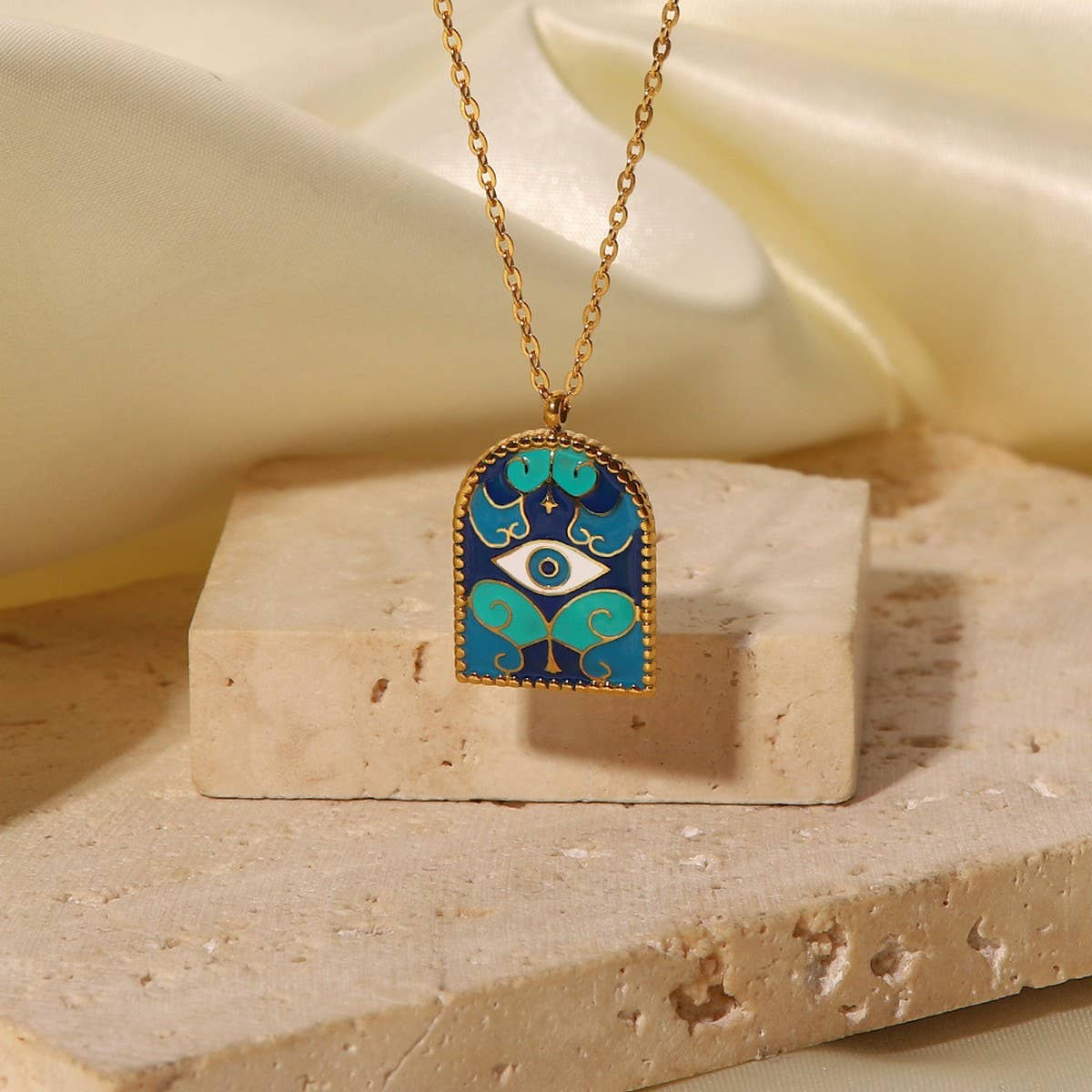 Blue Arches Eye Necklace