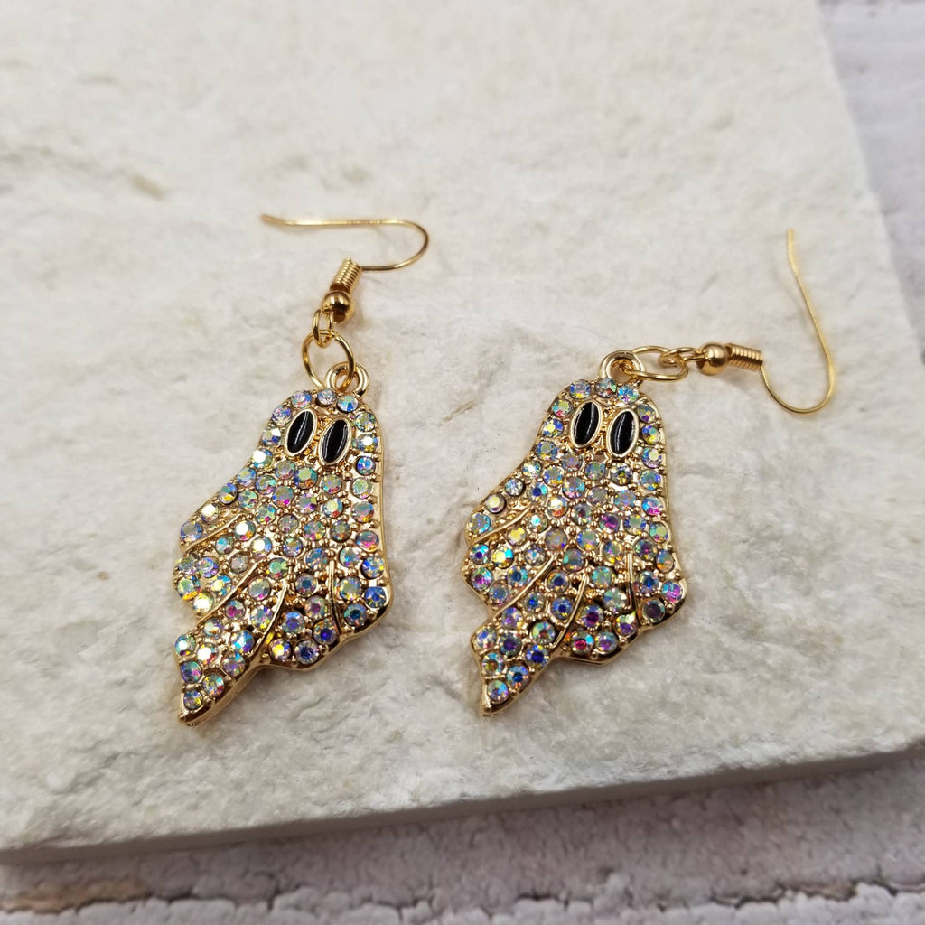 Halloween Diamond Ghost Earrings