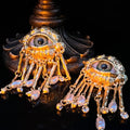 Vintage Haunted Eye Earrings - Gold
