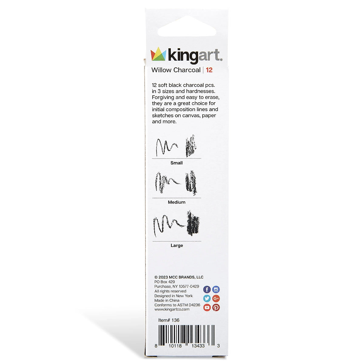 Willow Charcoal - Small, Medium, Large - 12 Pc
