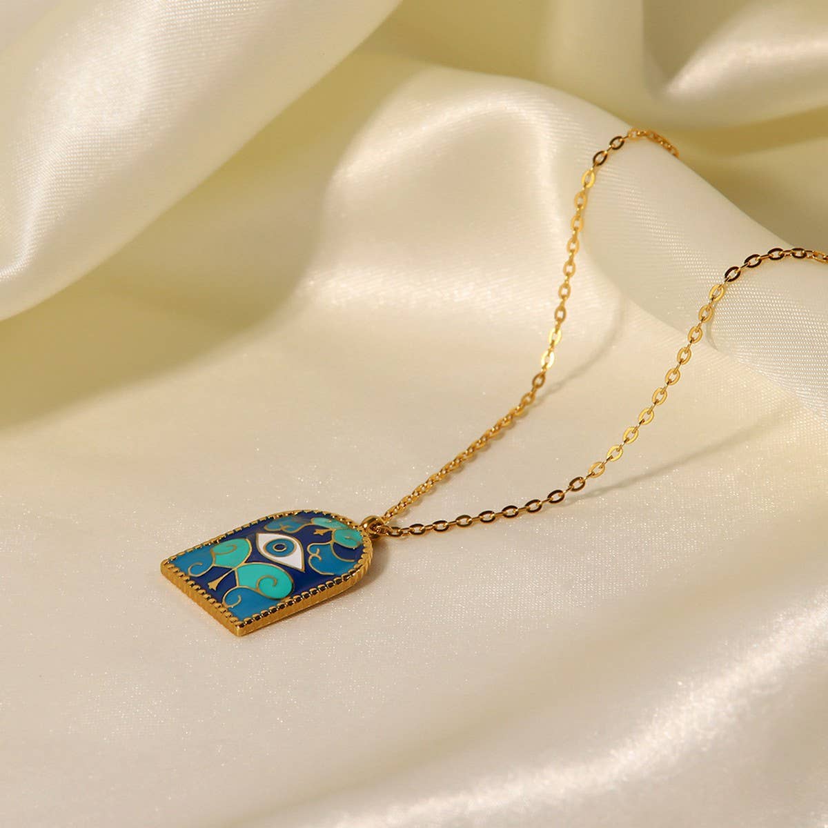 Blue Arches Eye Necklace