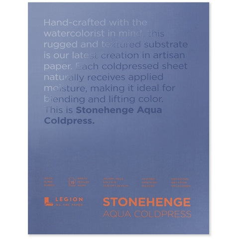 Stonehenge Watercolor Aqua Watercolor Block - 9"x12" Cold Press - 100% Cotton