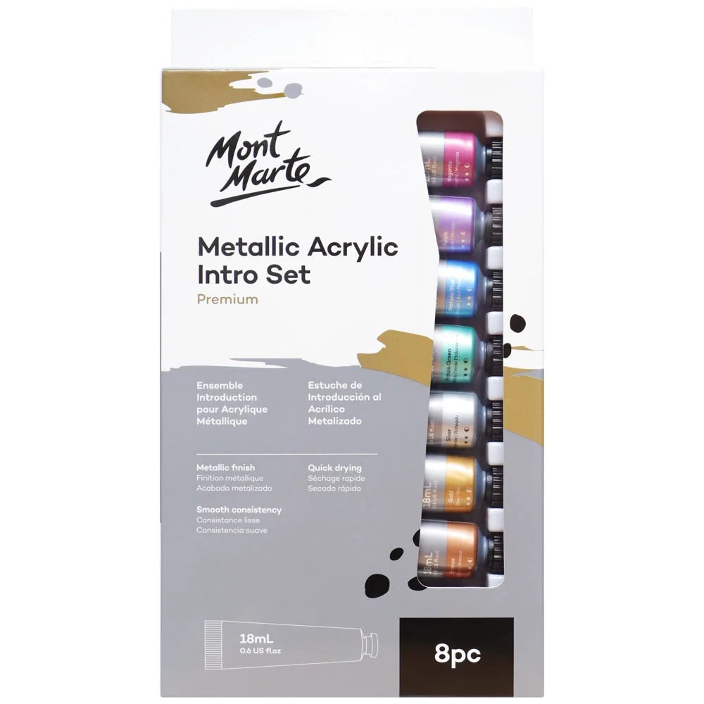 Mont Marte Acrylic Metallic Intro Set 8PC