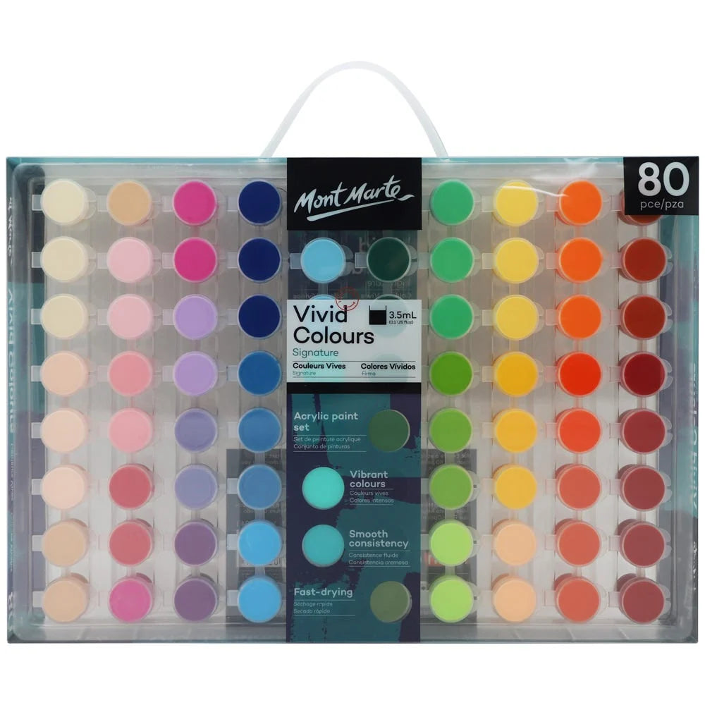 Mont Marte 80 Vivid Color Samples Acrylic Paint Set
